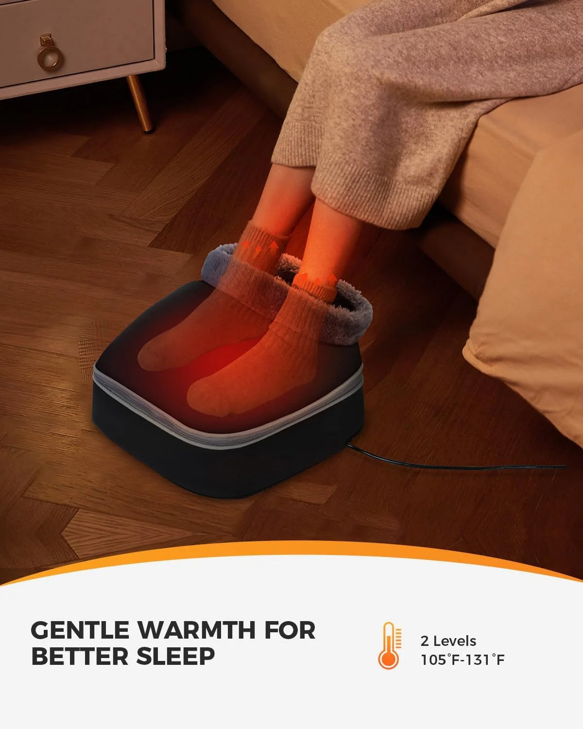 Shiatsu Foot Massager with Heat, Foot Warmer for Tired Blood Circulation, Size 13
