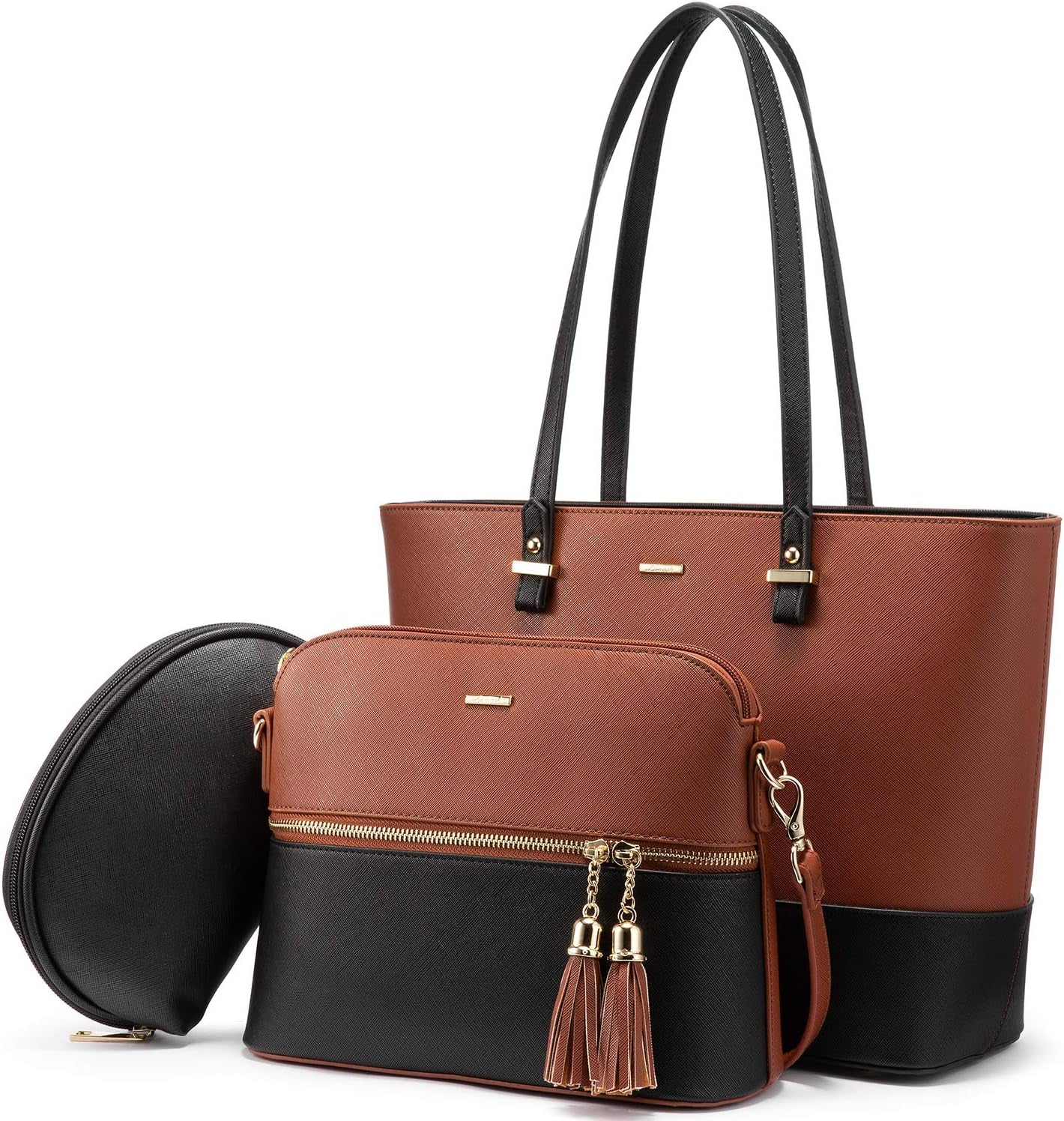 Handbags for Women Shoulder Bags Tote Satchel Hobo 3Pcs Purse Set