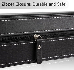 Watch Box for Men, 12-Slot Watch Display Case with Zipper, Father'S Day Gift Mens Watch Holder, PU Leather Watch Storage Box, Removable Watch Pillows, Jewelry and Watch Storage Case, Black
