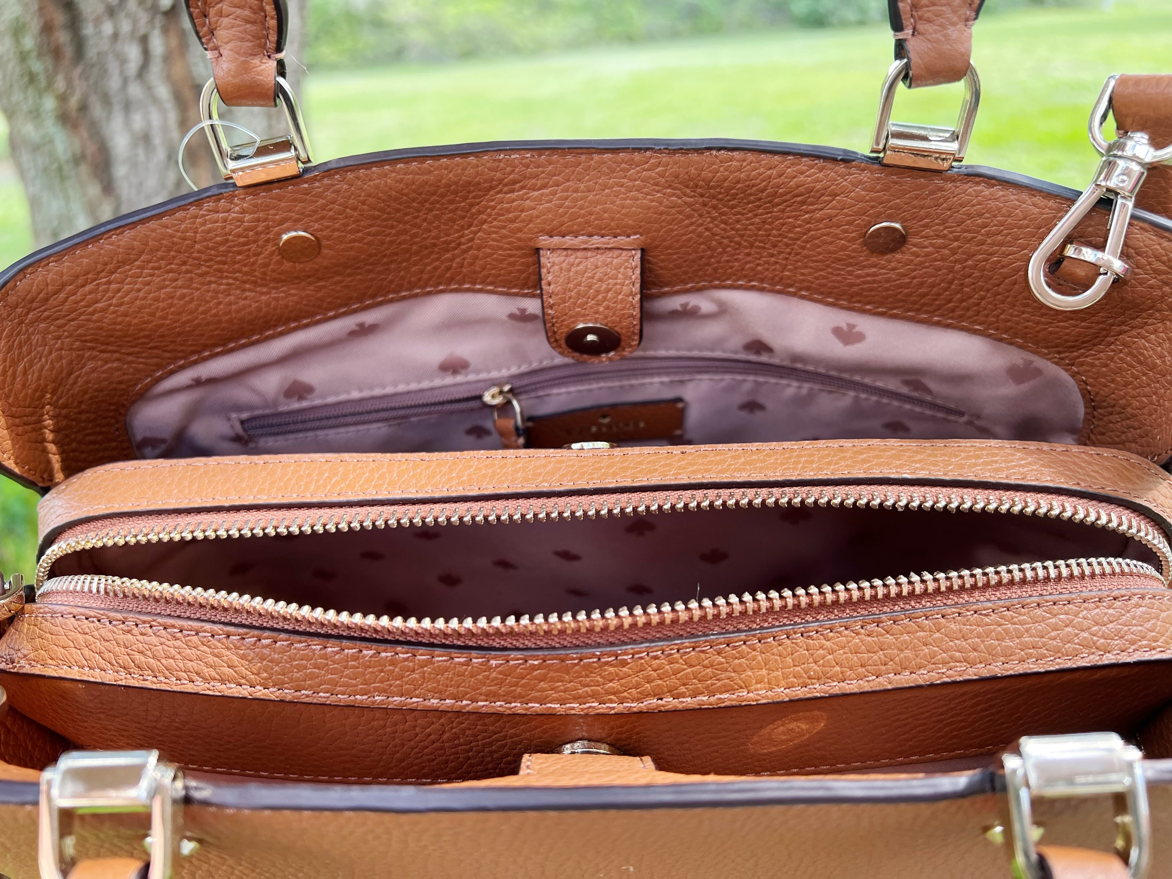 Leila Medium Triple Compartment Satchel Gingerbread