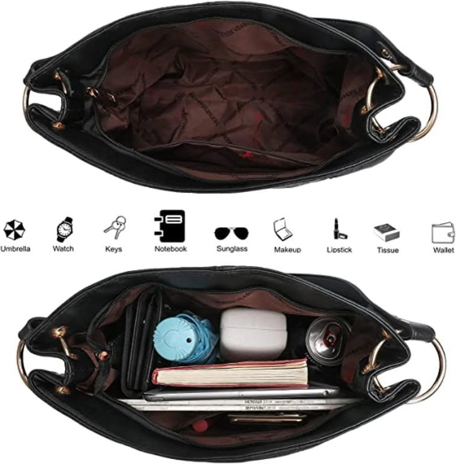 Women's Top Handle Hobo Bags and Handbags with Zipper Closure