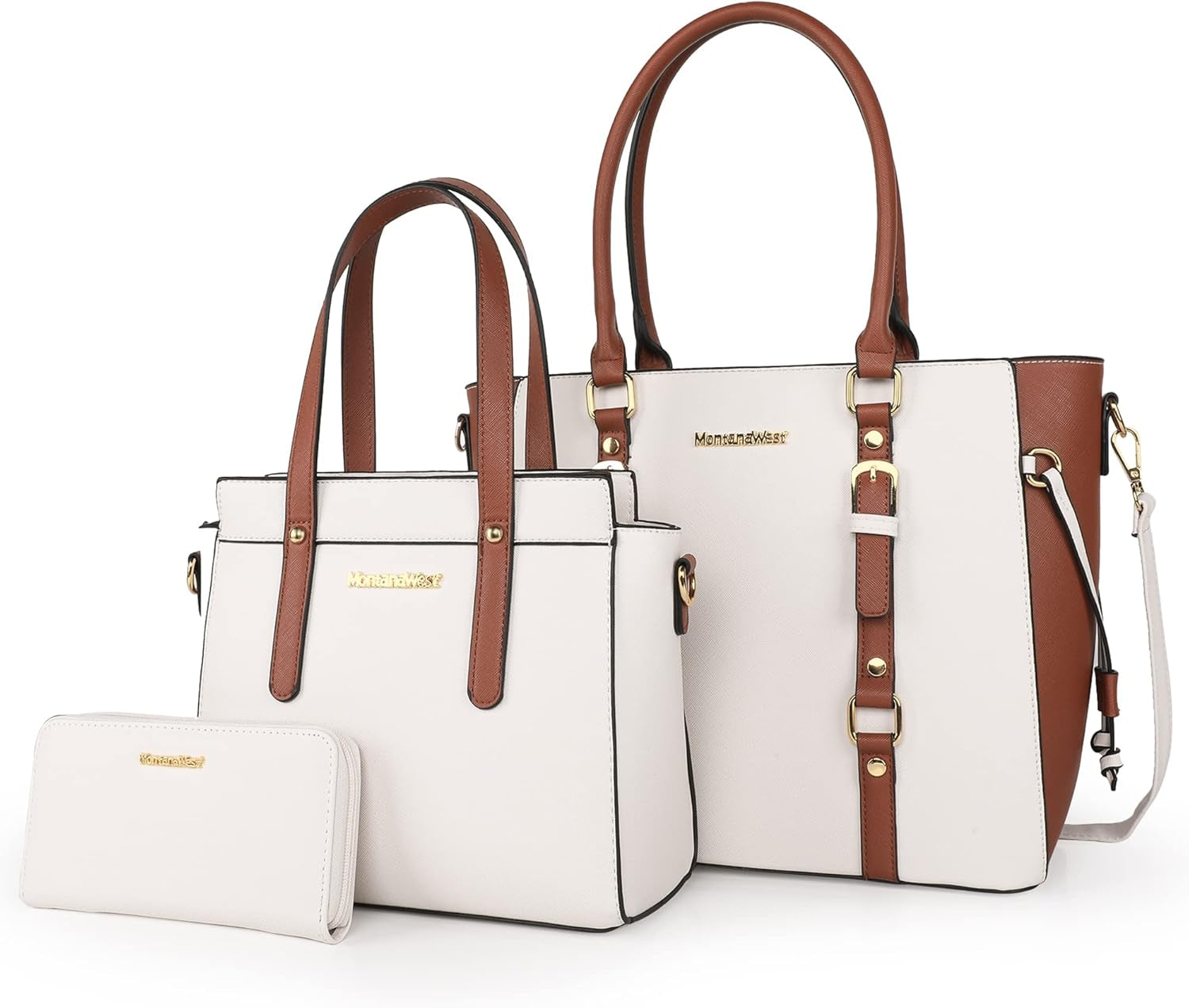 3PCS Purses for Women Tote Bag and Wallet Set Shoulder Satchel Handbags