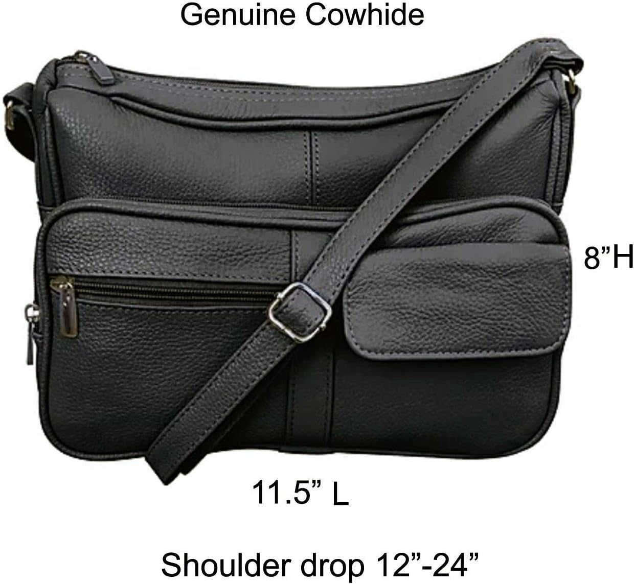 Medium Leather Handbag | Ladies Shoulder Bag | Organizer W Built in Wallet