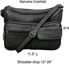 Medium Leather Handbag | Ladies Shoulder Bag | Organizer W Built in Wallet